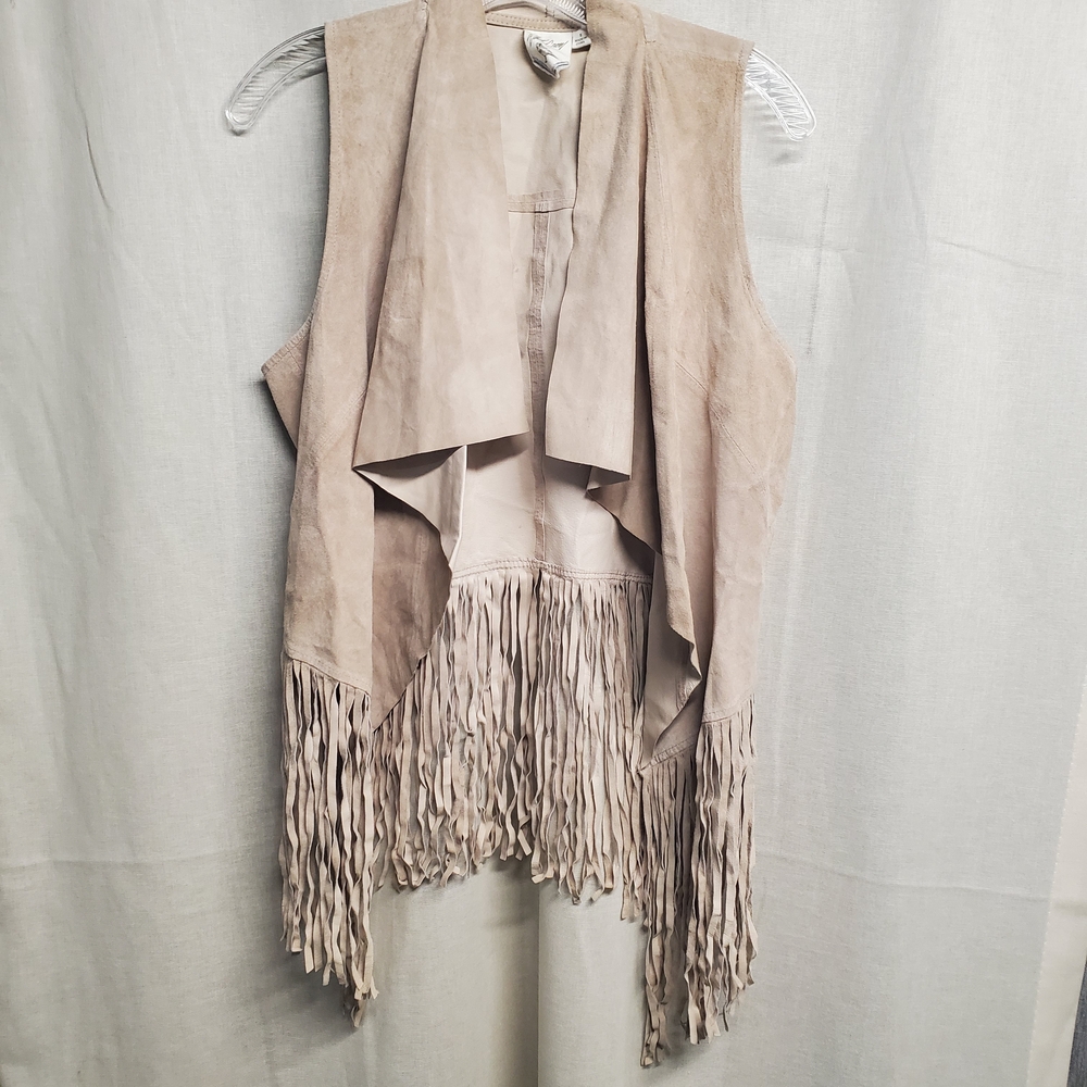 White Crow Beige Fringed Vest